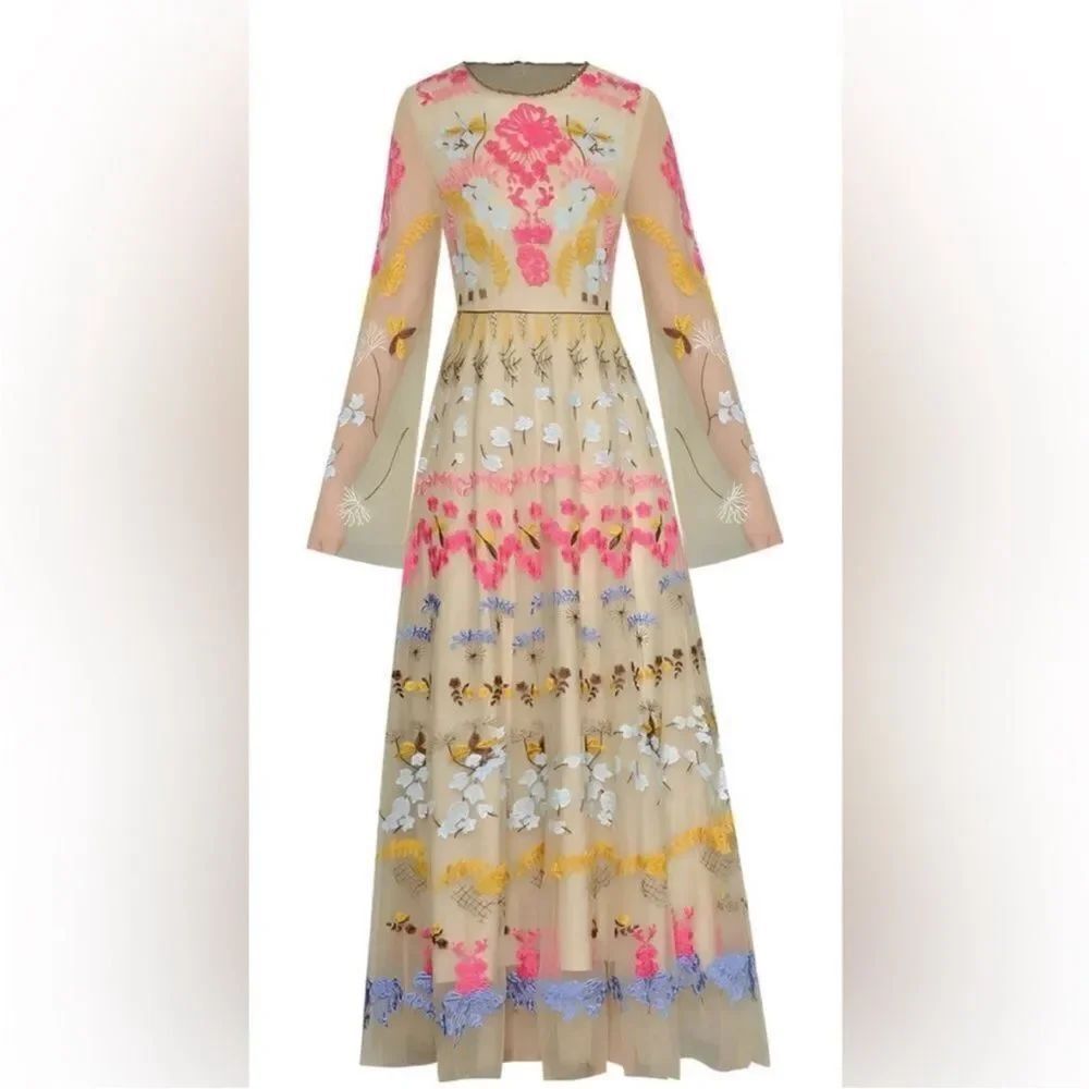 Floral Embroidered Maxi Dress